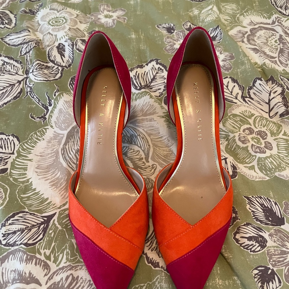 Kelly & Katie Vibrant Pink and Orange Heels